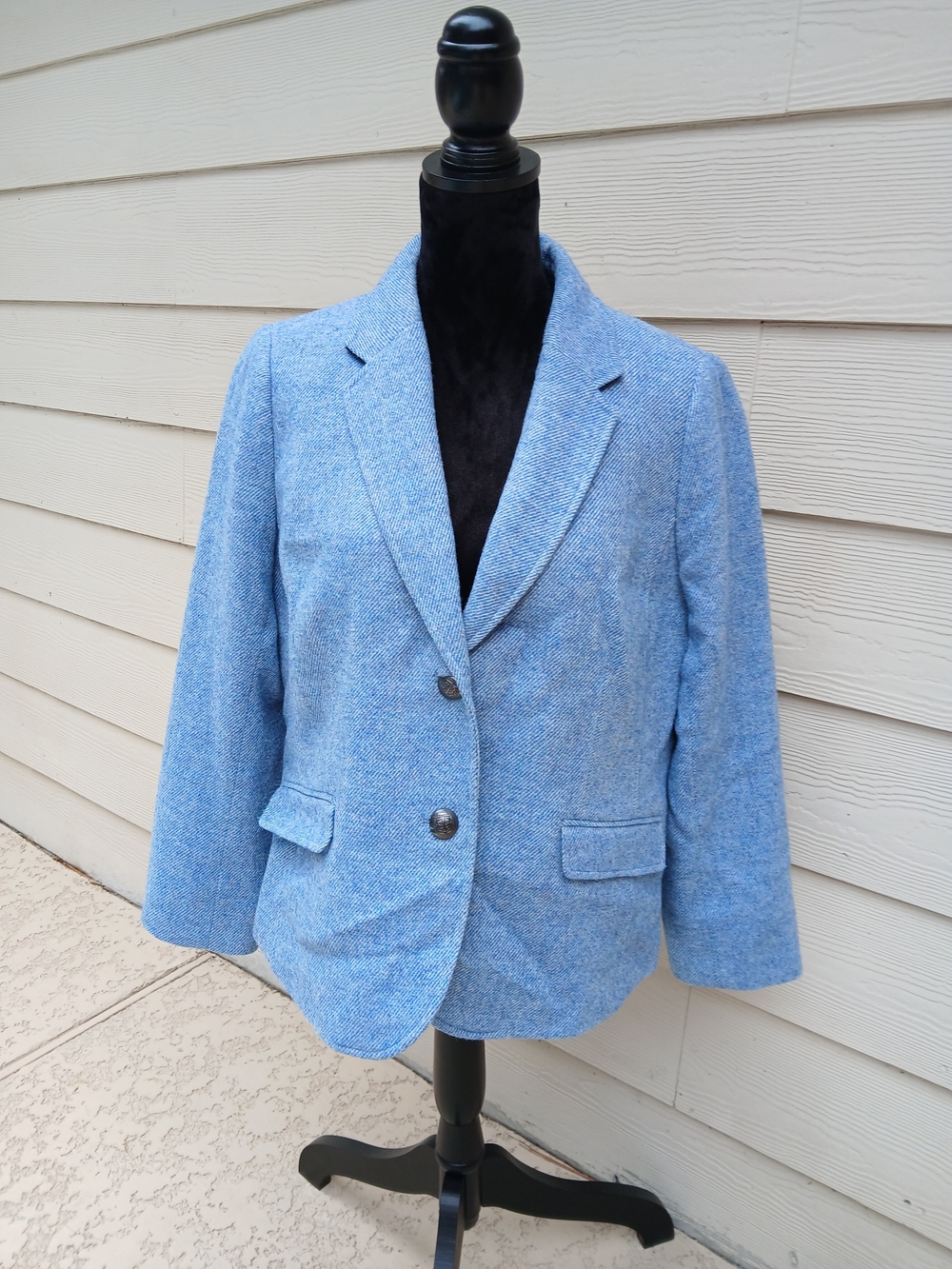 Classic Women's Talbots Light Blue Blazer Jacket